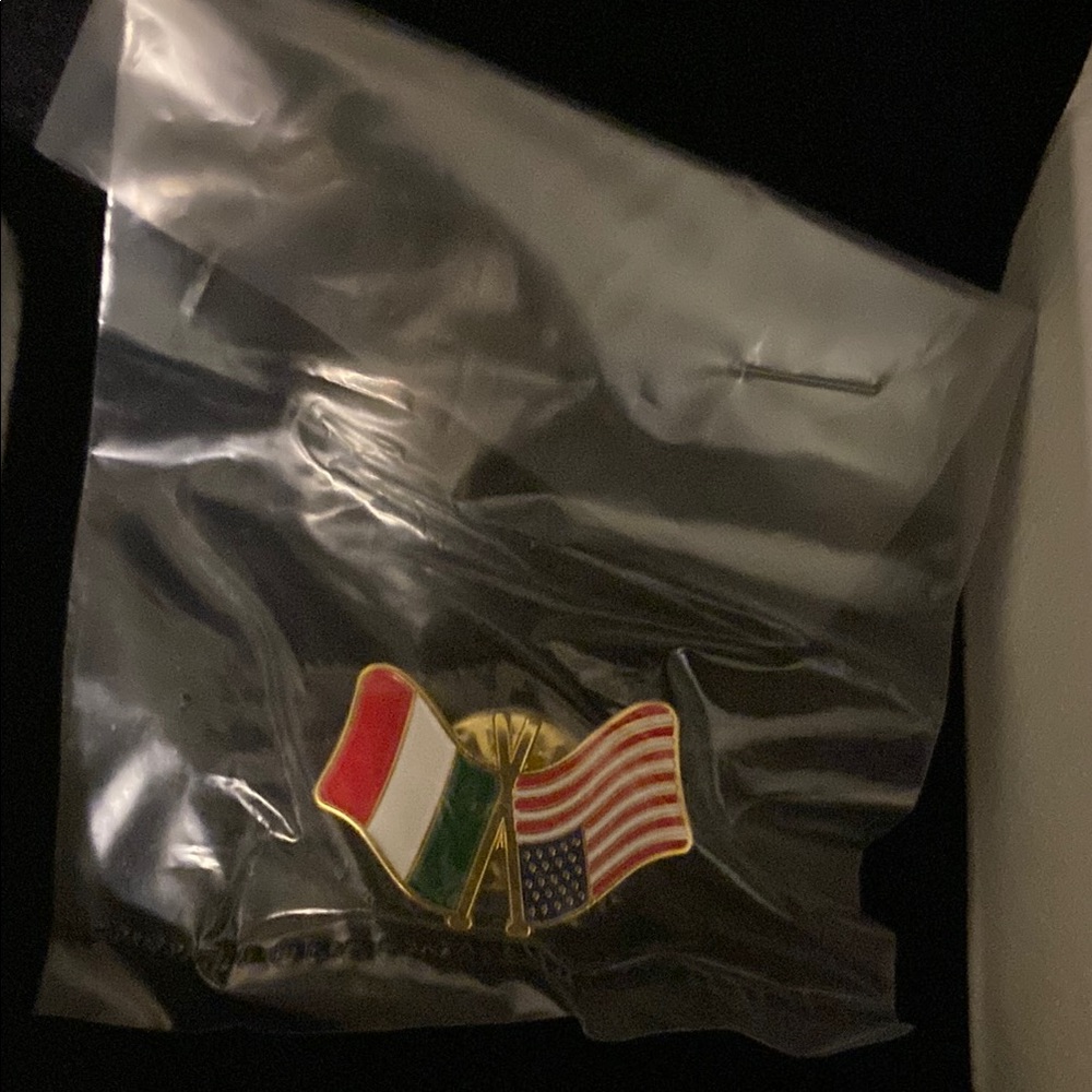 - Three Italian/ American Flag Pins